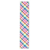 Funky Rainbow Plaid Patroon Medium Table Runner Tafelloper (Voorkant)