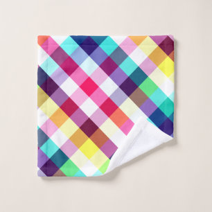 Funky Rainbow Plaid Patroon Washandje