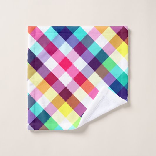 Funky Rainbow Plaid Patroon Washandje (Wasdoekje)
