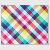 Funky Rainbow Plaid Patroon Wrapping Paper Cadeaupapier (Vlak)