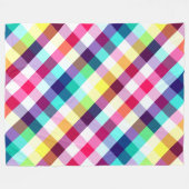Funky Rainbow Plaid Pattern Grote Fleece Deken (Voorkant (Horizontaal))