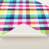 Funky Rainbow Plaid Pattern Grote Sherpa Deken (3/4)