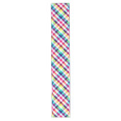 Funky Rainbow Plaid Pattern Grote Tafelloper (Voorkant)
