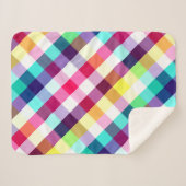 Funky Rainbow Plaid Pattern Kleine Sherpa Deken (Voorkant (horizontaal))