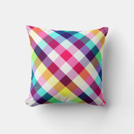 Funky Rainbow Plaid Pattern Sierkussen