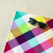 Funky Rainbow Plaid Pattern Strandlaken (In situ)