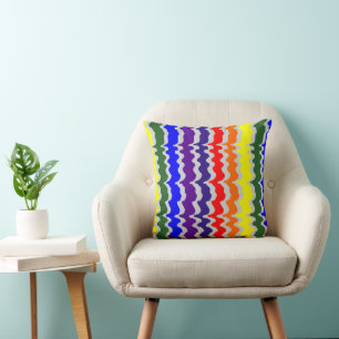 Funky Rainbow Sierkussen - Grijze Achtergrond