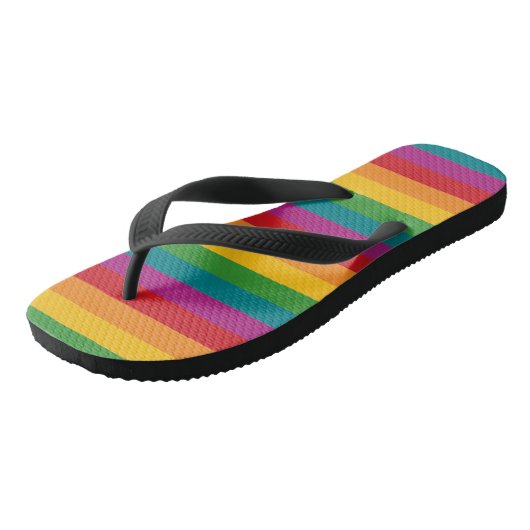Funky Rainbow Stripes Teenslippers (Schuin)