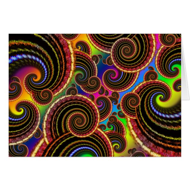 Funky Rainbow Swirl Fractal Art Pattern (Voorkant Horizontaal)
