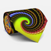Funky Rainbow Swirl Fractal Art Pattern Stropdas (Opgerold)