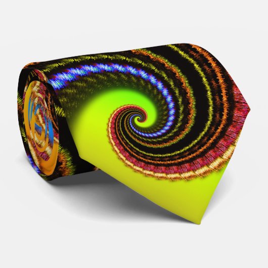 Funky Rainbow Swirl Fractal Art Pattern Stropdas (Opgerold)