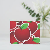 Funky red apple briefkaart (Staand voorkant)