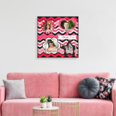 Funky Red, Black, White Photo Wall Hanging Canvas Afdruk (Insitu (Woonkamer))