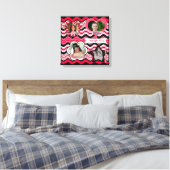 Funky Red, Black, White Photo Wall Hanging Canvas Afdruk (Insitu (Slaapkamer))