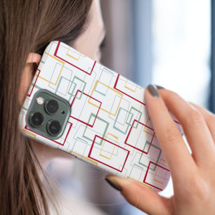 Funky Red Blue Green Yellow Squares Retro 1960 Case-Mate iPhone 14 Hoesje