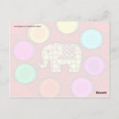 Funky Red Elephant Concentric Circles Mosaic Briefkaart (Achterkant)