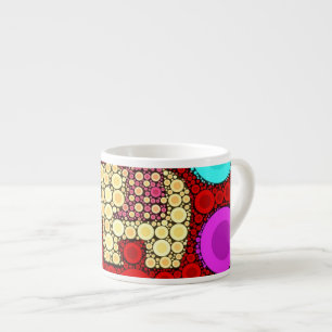Funky Red Elephant Concentric Circles Mosaic Espresso Kop