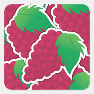 Funky red grappen vierkante sticker