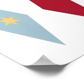 Funky Red Light Blue Yellow Stars Argyle Mid Mod Poster (Hoek)