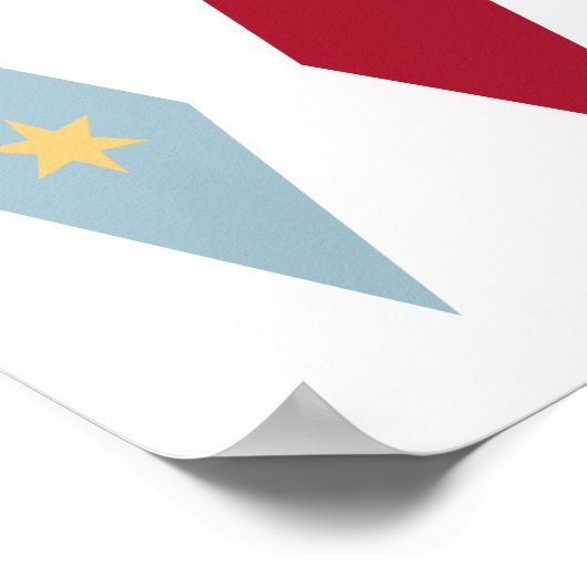 Funky Red Light Blue Yellow Stars Argyle Mid Mod Poster (Hoek)