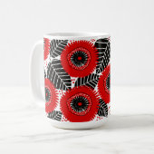 Funky Red Poppies Floral Pattern Mok (Voorkant links)