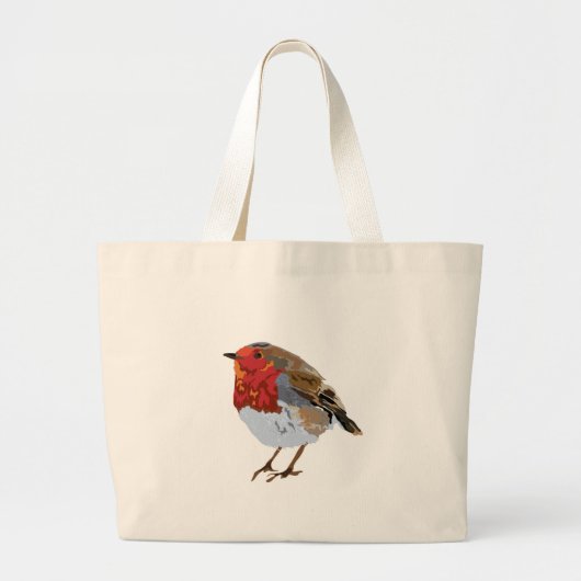 Funky Red Robin Grote Tote Bag (Voorkant)