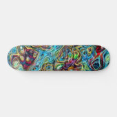 Funky Red Turquoise Dark Blue Yellow Marmer Art Persoonlijk Skateboard (Horizontaal)