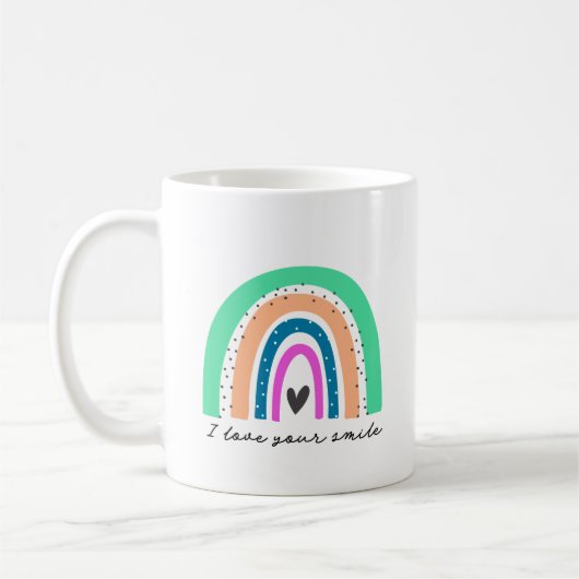 Funky Regenboog Liefde Koffiemok (Links)