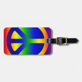 Funky Regenboog Vredessymbool Bagagelabel (Voorkant horizontaal)