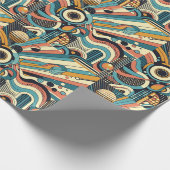 Funky retro 1970's abstract patroon cadeaupapier (Hoek)