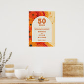 Funky Retro 50e bruiloft Jubileum Welkomstbord Poster (Keuken)