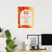 Funky Retro 50e bruiloft Jubileum Welkomstbord Poster (Thuiskantoor)