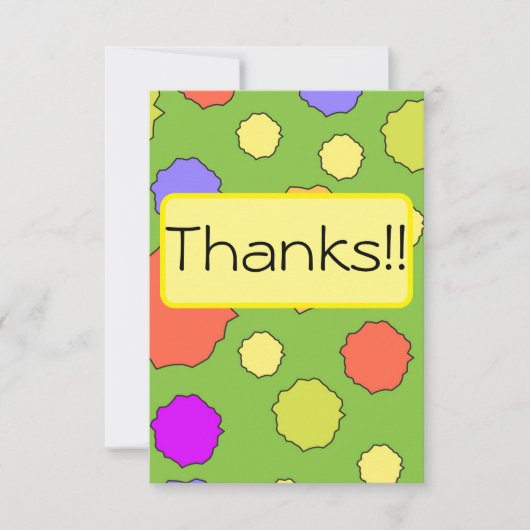 Funky retro 60's/70's thema bedankkaart (Voorkant)