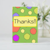 Funky retro 60's/70's thema bedankkaart (Staand voorkant)