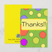 Funky retro 60's/70's thema bedankkaart (Voorkant / Achterkant)