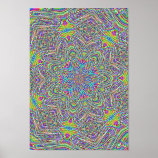 Funky Retro 60s Style Kaleidoscope Poster (Voorkant)