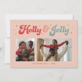 Funky Retro 70s Merry Christmas Foto Feestdagenkaart (Voorkant)