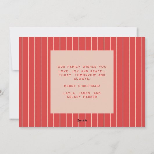 Funky Retro 70s Merry Christmas Foto Feestdagenkaart (Achterkant)