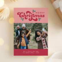 Funky Retro 70s Merry Christmas Foto