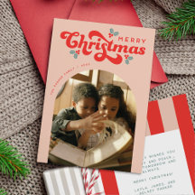 Funky Retro 70s Merry Christmas Foto