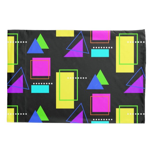 FUNKY RETRO 80S NEON FLUORO GEOMETRIC SHAPE PRINT KUSSENSLOOP (Achterkant)