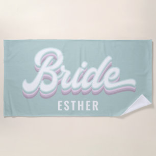 Funky retro 80's pastel bride bachelorette wedding strandlaken