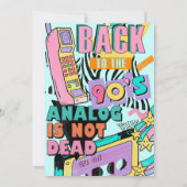 Funky Retro 90's Birthday Party Kaart (Achterkant)