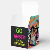 Funky Retro 90s Hip Hop Verjaardagsfeestfoto Bedankdoosjes (Geopend)