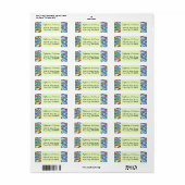 Funky Retro Abstract kleurrijk golfpatroon Etiket (Full Sheet)