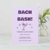 Funky Retro Bach Bash Bachelorette Uitnodiging (Staand voorkant)