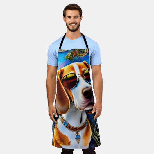 Funky Retro Beagle Schort (Gedragen)