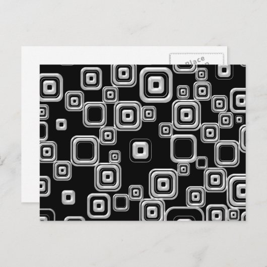 Funky Retro Black en White Pattern Briefkaart (Voorkant / Achterkant)