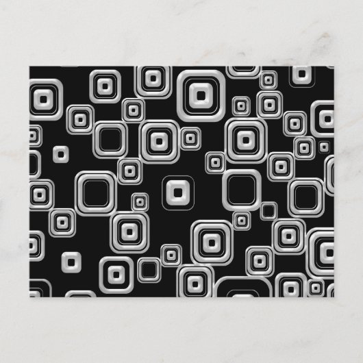 Funky Retro Black en White Pattern Briefkaart (Voorkant)