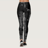 Funky Retro Black White Computer Circuit Board Leggings (Achterkant)